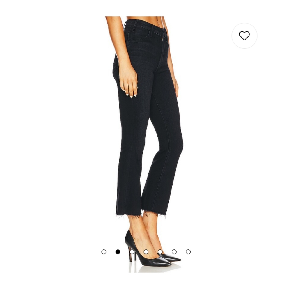 mother the hustler ankle fray encounters at night high rise ankle flare jeans